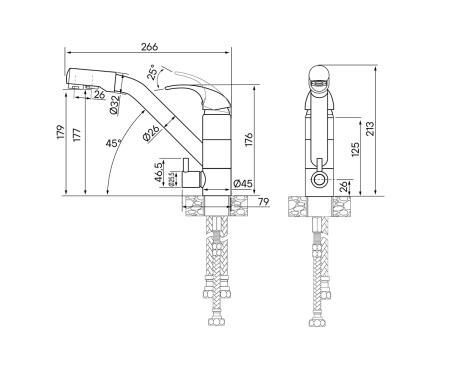 Смеситель для кухни Paulmark HESSEN He213017-CR на раковину хром